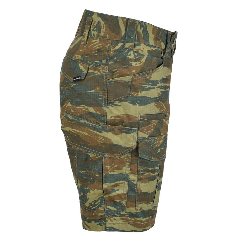 PENTAGON Lycos Ripstop Cargo Shorts in lizard camouflage with reinforced triple stitched pockets and durable polycotton fabric