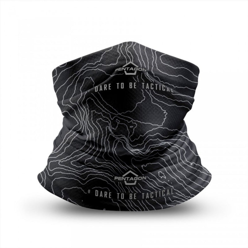 PENTAGON Skiron Topographic Map Neck Gaiter Quick Dry Fabric Graphic Design