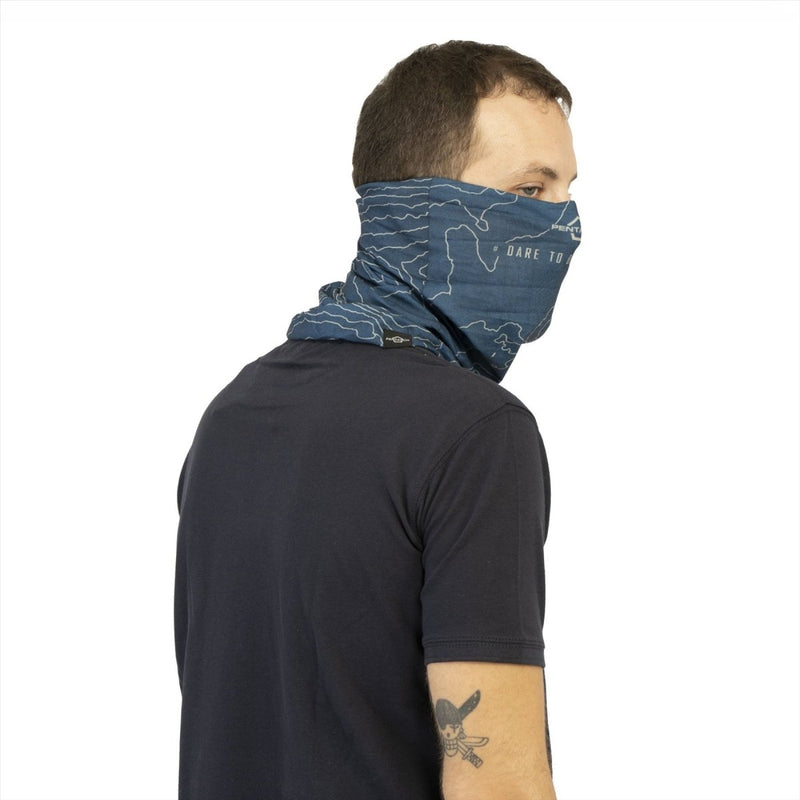 PENTAGON Skiron Topographic Map Neck Gaiter Quick Dry Fabric Graphic Design