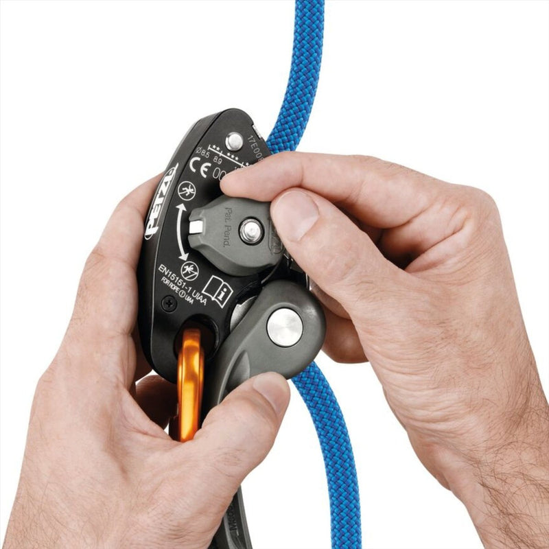 Petzl GRIGRI+ Belay Device Assisted Braking Anti Panic 8.5–11 mm Ropes Orange