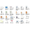 First aid kit contents including bandages, gauze, and medical supplies on a white background