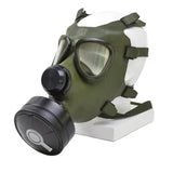 Masque à gaz roumain M74 respirateur NBC intégral vintage olive surplus militaire