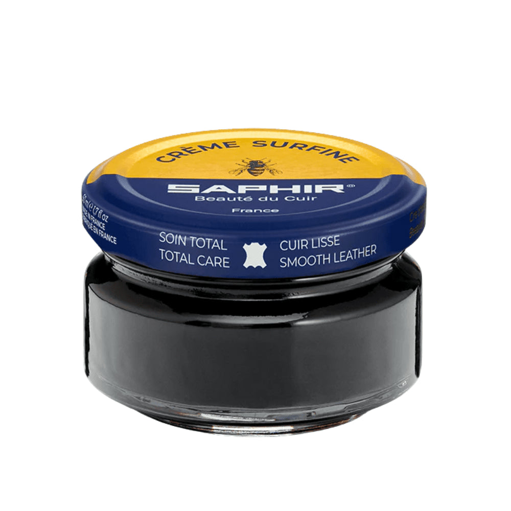 Saphir Crème Surfine Cirage Chaussures Cuir 50 ml Soin Cire D'abeille Noir