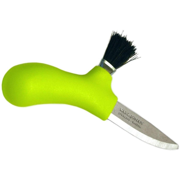 Swedish Knife MORA Mushroom Picking Stainless Steel real Horsehair Brush Lime (10935) - GoMilitar