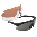 Swisseye RAPTOR PRO tactical glasses with interchangeable lenses, UV protection, anti-fog, and anti-scratch coatings