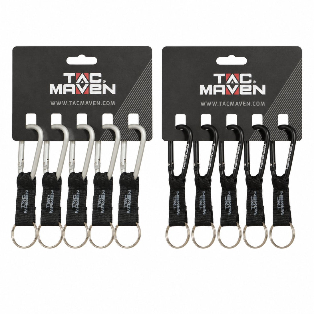 TAC MAVEN Mousquetons en aluminium de 6 mm, paquet de 5 pinces à clés d'extérieur, équipement de camping