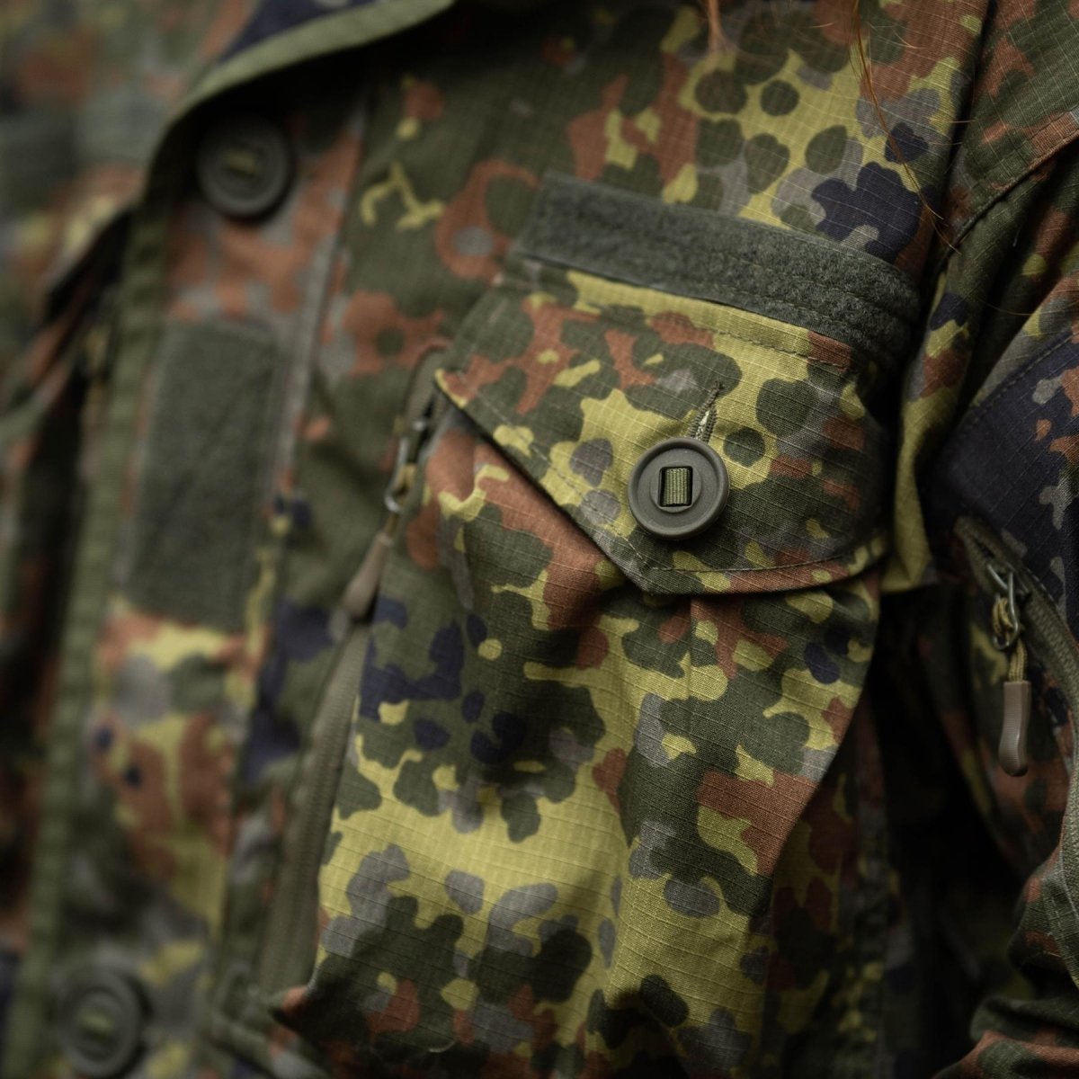 Veste de style militaire allemand de marque TACGEAR, veste commando flecktran avec fermeture éclair YKK