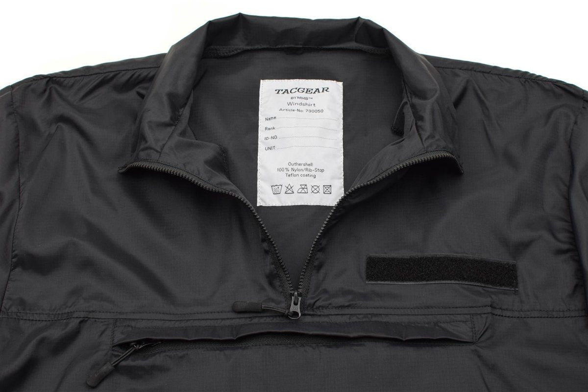 Chemise coupe-vent de marque TACGEAR noire légère pour camping, randonnée, extérieur, ripstop