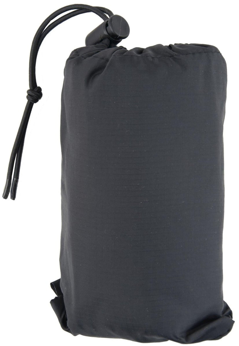 Compact black ripstop nylon pouch with drawstring for TACGEAR lightweight windproof camping hiking shirt storage