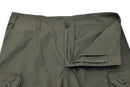 Olive green TACGEAR military field cargo pants made of ripstop fabric with reinforced stitching and multiple pockets.