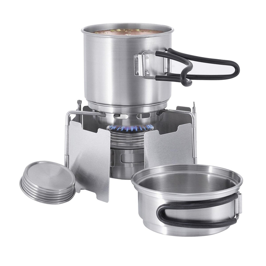 Ensemble de réchaud à alcool Tatonka Kit de cuisine d'extérieur Support de casserole en acier inoxydable