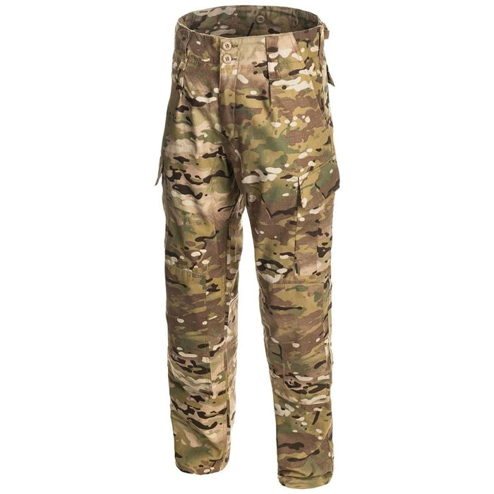Pantalon de combat militaire multicam TEXAR WZ10 en tissu ripstop durable avec plusieurs poches et coutures renforcées.