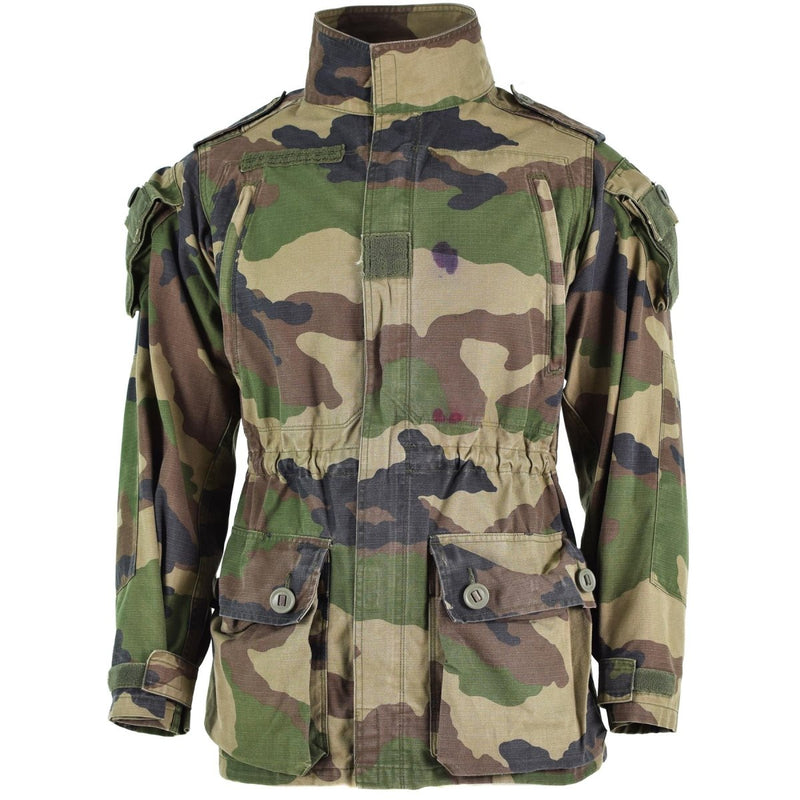 Smock jacket French military ripstop CCE camouflage combat parka Sateen Felin T4 chest front and arm pocket tactical combat