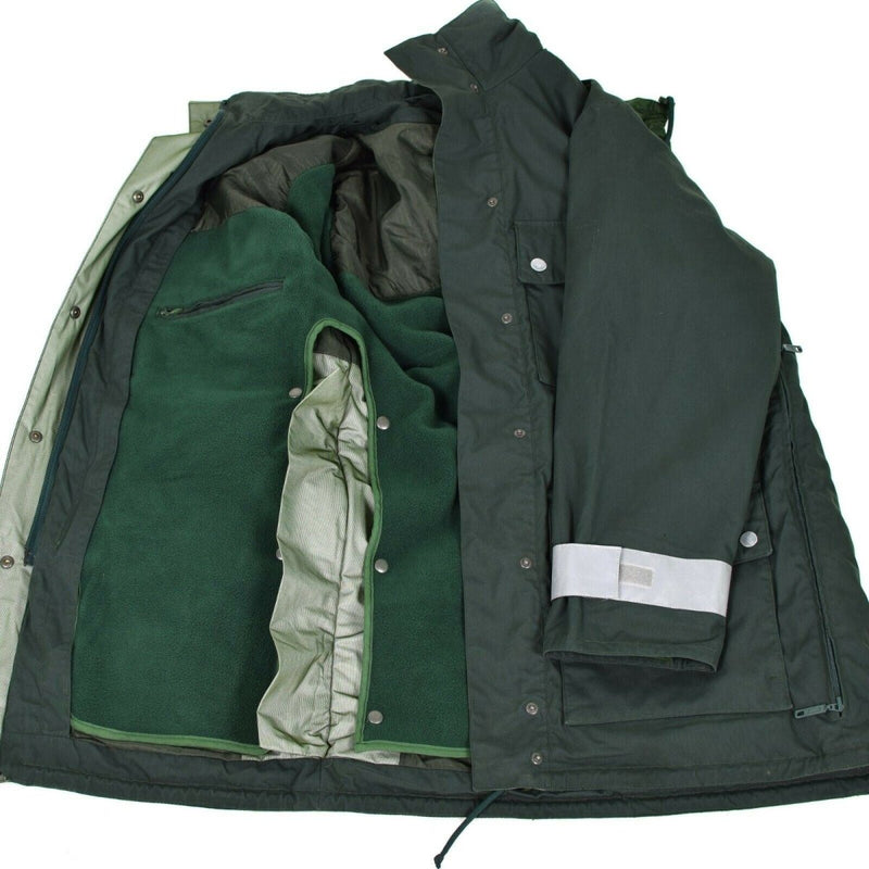 Genuine German police jacket GoreTex green waterproof BGS parka Border Guard hooded all seasons parka