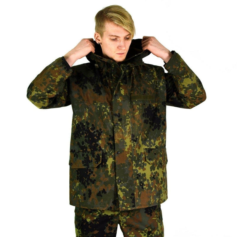 Original German army field Jacket Gore-Tex Flecktarn waterproof rain gear parka